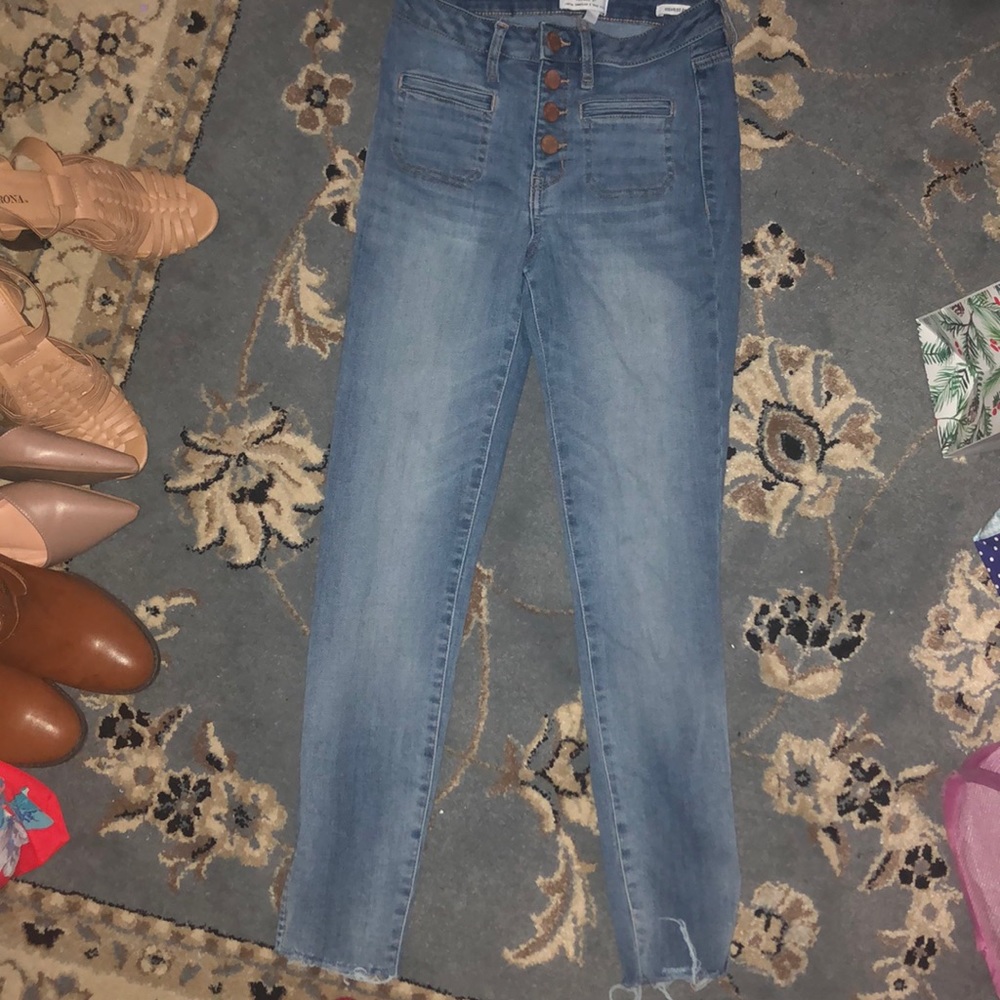 High rise cropped jeans